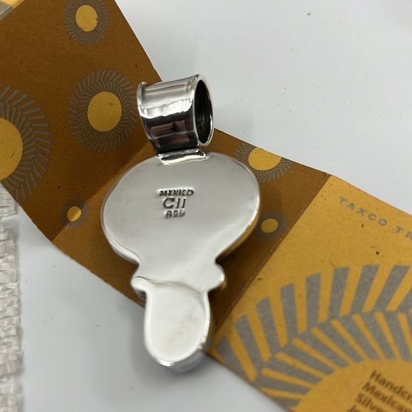 🌵 CII MEXICO 925 Silver - Vintage Tiger's Eye & Carnelian Pendant, 18.4g - Picture 6 of 16